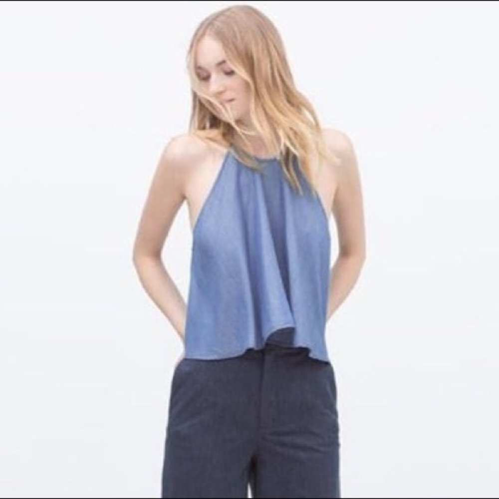 ZARA Halter Tank Top (Premium Denim Collection)
